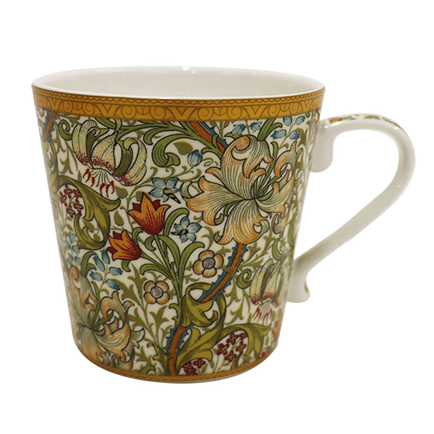 Dyme Bone China Conical Mug Single In Gift Box - Golden Lily